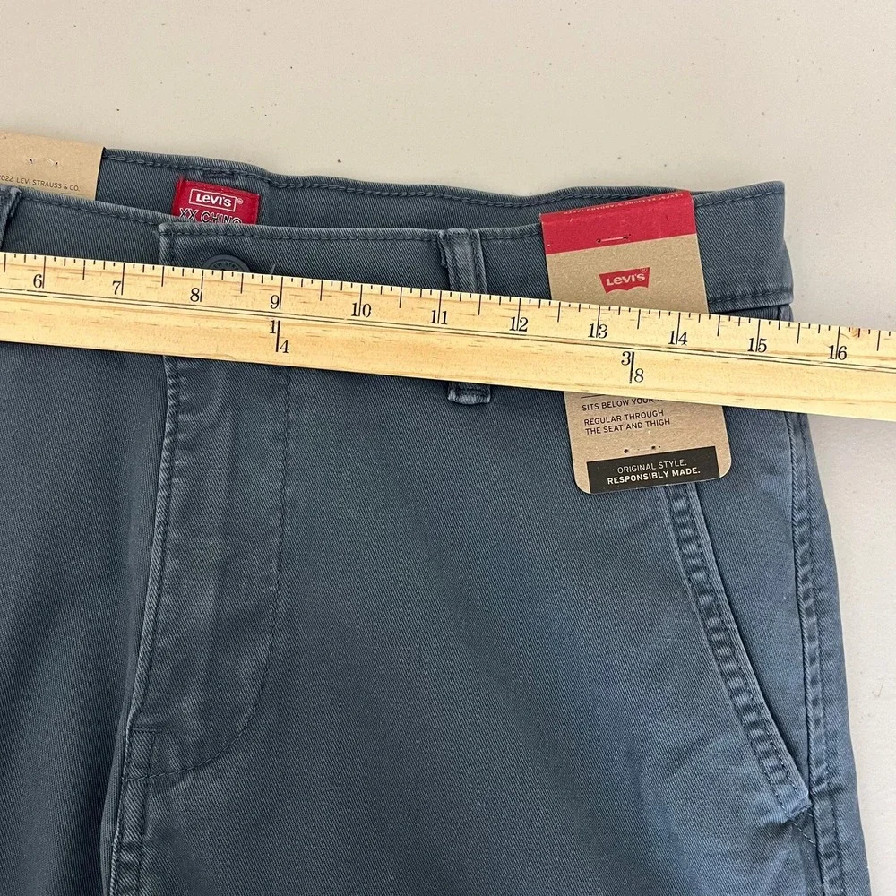 Levis XX Chino Standard Taper Pants Mens 30x32 Slate Blue Stretch 85226-0063 NWT